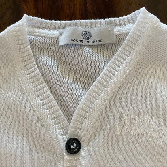 Versace Young Knit Cardigan Greca Logo - Picture 3 of 10